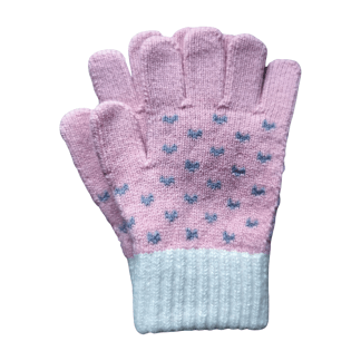 Kootud sõrmkindad, heleroosa