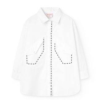 Boboli tüdrukute valge pidulik triiksärk